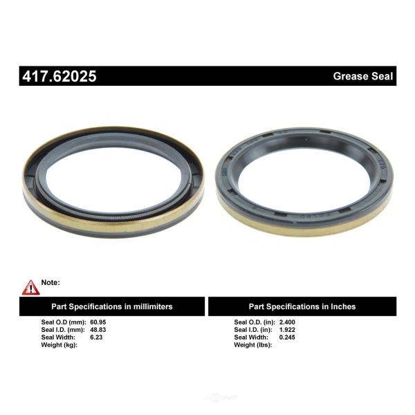 Centric Premium™ Rear Wheel Seal Kit 417.62025