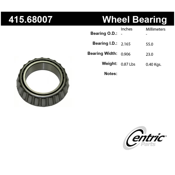 Centric Premium™ Front Driver Side Inner Wheel Bearing 415.68007