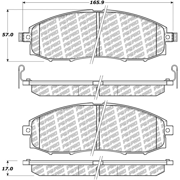 Centric Posi Quiet Pro™ Semi-Metallic Front Disc Brake Pads 500.08300