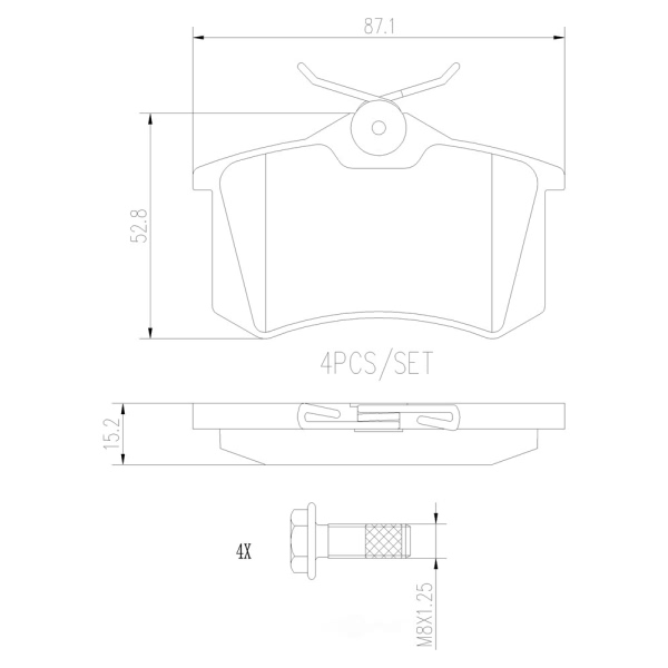 brembo Premium Ceramic Rear Disc Brake Pads P85017N