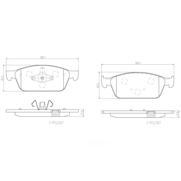 brembo Premium Ceramic Front Disc Brake Pads P24157N