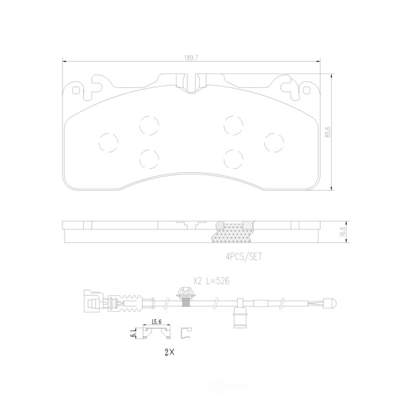 brembo Premium Ceramic Front Disc Brake Pads P83154N