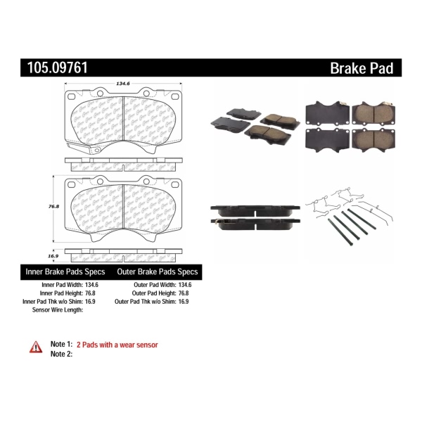 Centric Posi Quiet™ Ceramic Front Disc Brake Pads 105.09761