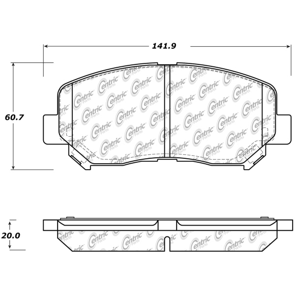 Centric Posi Quiet™ Ceramic Front Disc Brake Pads 105.16403