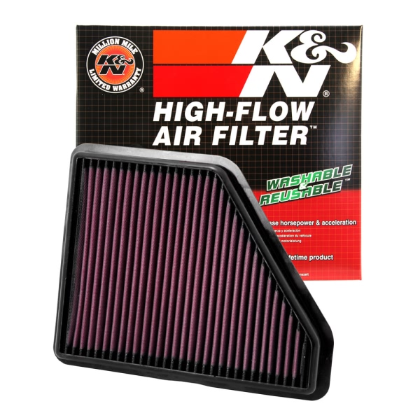 K&N 33 Series Panel Red Air Filter （11" L x 8.875" W x 1.25" H) 33-2439
