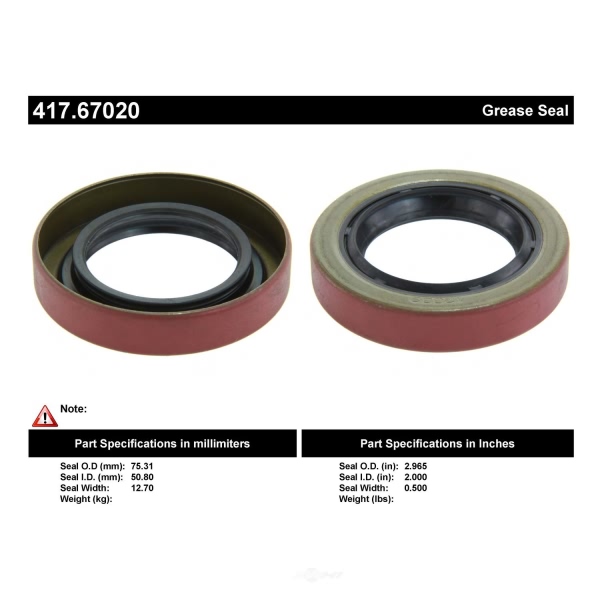 Centric Premium™ Axle Shaft Seal 417.67020