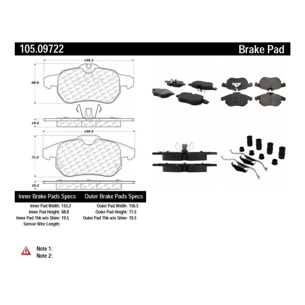 Centric Posi Quiet™ Ceramic Front Disc Brake Pads 105.09722