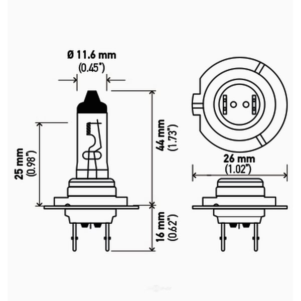 Hella H7Tb Standard Series Halogen Light Bulb H7TB