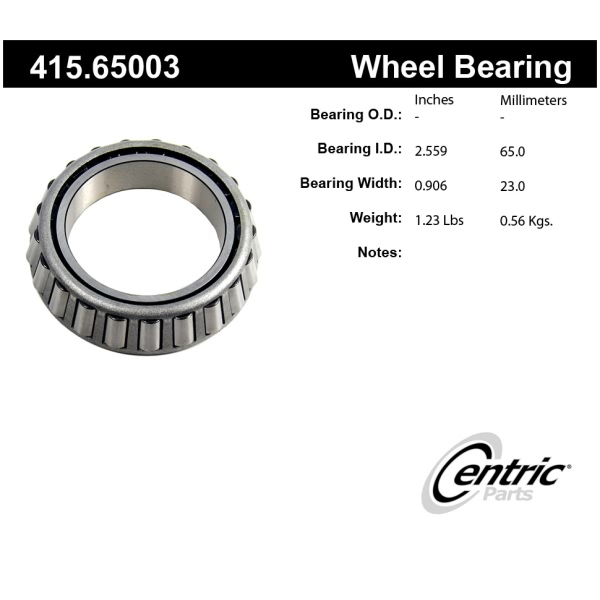 Centric Premium™ Front Driver Side Inner Wheel Bearing 415.65003