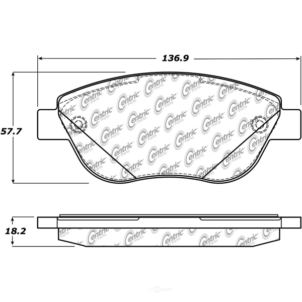 Centric Posi Quiet™ Semi-Metallic Front Disc Brake Pads 104.16181