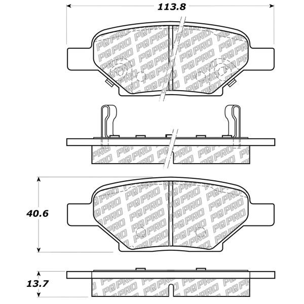 Centric Posi Quiet Pro™ Ceramic Rear Disc Brake Pads 500.10330