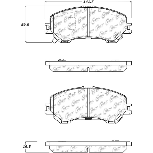 Centric Posi Quiet™ Ceramic Front Disc Brake Pads 105.17370