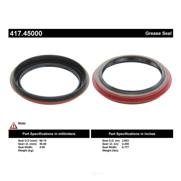 Centric Premium™ Front Wheel Seal 417.45000