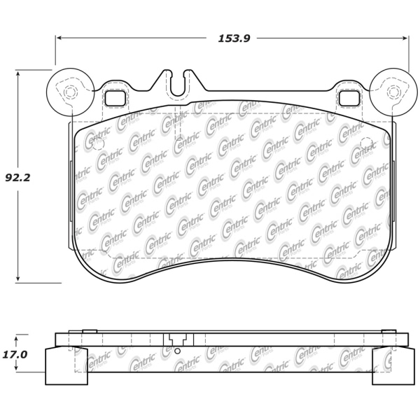 Centric Posi Quiet™ Semi-Metallic Front Disc Brake Pads 104.16340