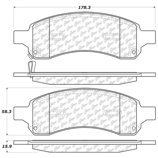 Centric Posi Quiet™ Ceramic Front Disc Brake Pads 105.11691