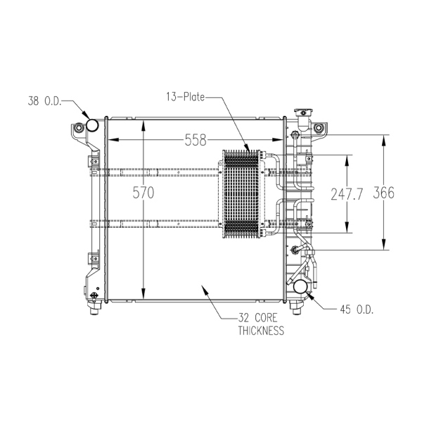 TYC Engine Coolant Radiator 2186