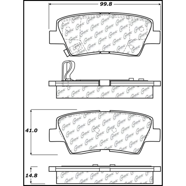 Centric Posi Quiet™ Ceramic Rear Disc Brake Pads 105.13130