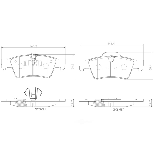brembo Premium Ceramic Rear Disc Brake Pads P50064N