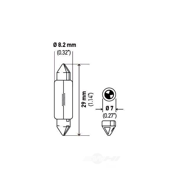 Hella De3021 Standard Series Incandescent Miniature Light Bulb DE3021