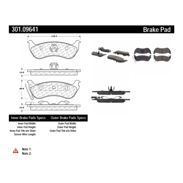 Centric Premium Ceramic Rear Disc Brake Pads 301.09641