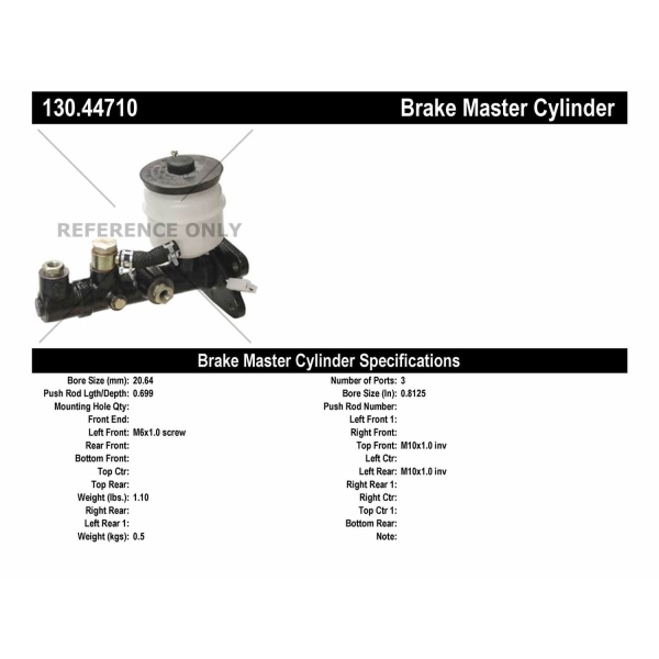 Centric Premium Brake Master Cylinder 130.44710