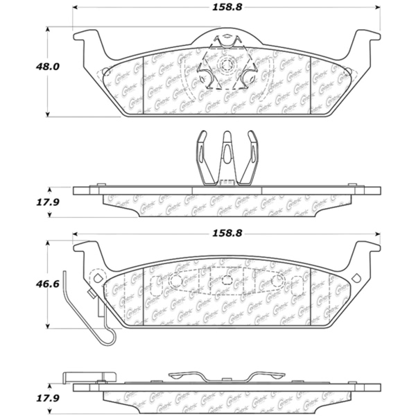 Centric Posi Quiet™ Ceramic Rear Disc Brake Pads 105.10120