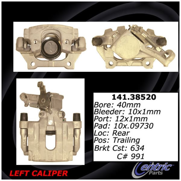 Centric Remanufactured Semi-Loaded Rear Driver Side Brake Caliper 141.38520