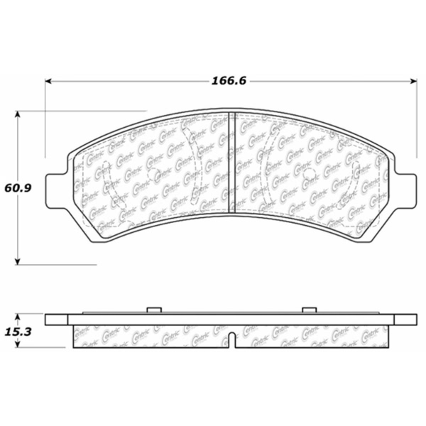 Centric Posi Quiet™ Extended Wear Semi-Metallic Front Disc Brake Pads 106.07260