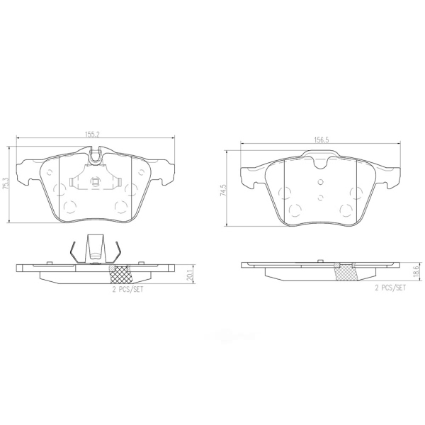 brembo Premium Ceramic Front Disc Brake Pads P36028N