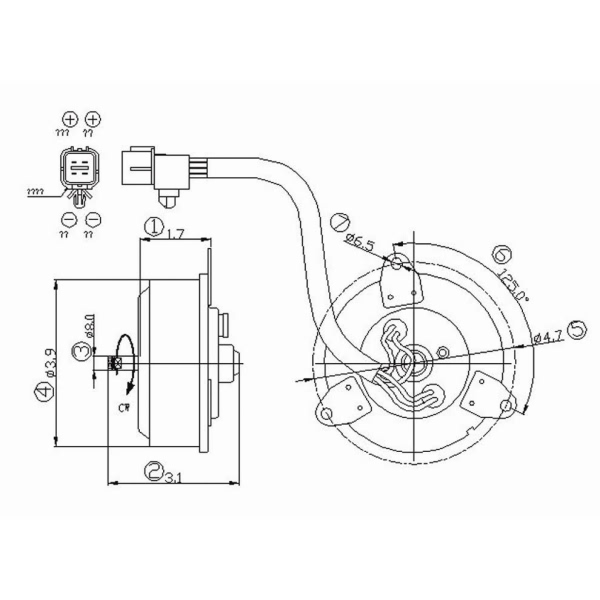 TYC Passenger Side Engine Cooling Fan Motor 631250