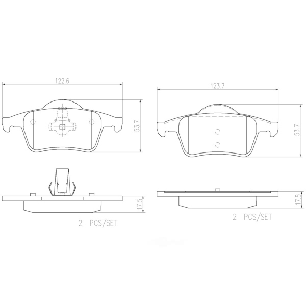 brembo Premium Ceramic Rear Disc Brake Pads P86014N
