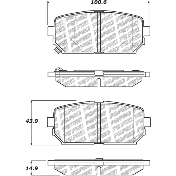 Centric Posi Quiet Pro™ Ceramic Rear Disc Brake Pads 500.12960