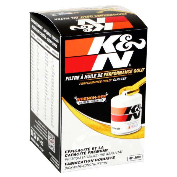 K&N Performance Gold™ Wrench-Off Oil Filter HP-3001