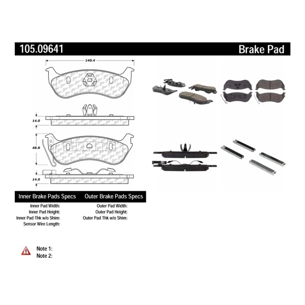 Centric Posi Quiet™ Ceramic Rear Disc Brake Pads 105.09641