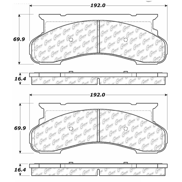 Centric Posi Quiet™ Extended Wear Semi-Metallic Front Disc Brake Pads 106.04500