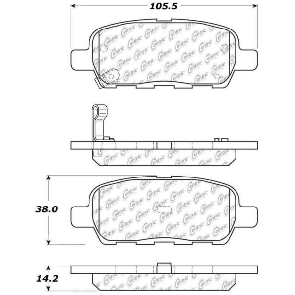 Centric Posi Quiet™ Ceramic Rear Disc Brake Pads 105.09051