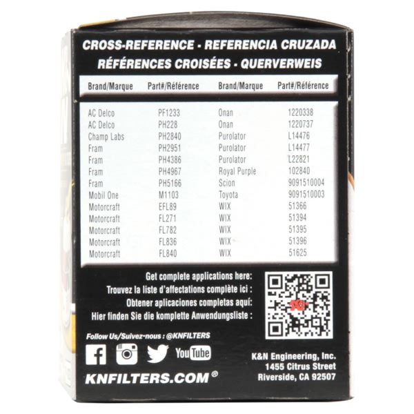 K&N Performance Gold™ Wrench-Off Oil Filter HP-1003