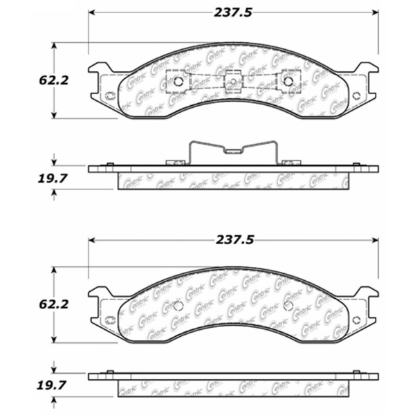 Centric Premium Semi-Metallic Front Disc Brake Pads 300.05570