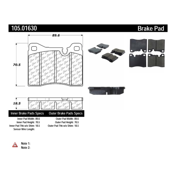 Centric Posi Quiet™ Ceramic Front Disc Brake Pads 105.01630