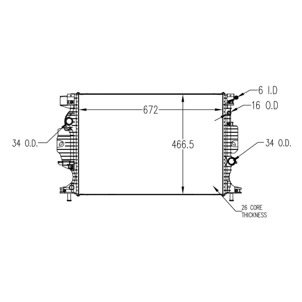 TYC Engine Coolant Radiator 13484