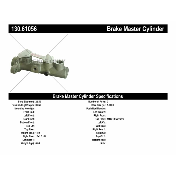 Centric Premium Brake Master Cylinder 130.61056