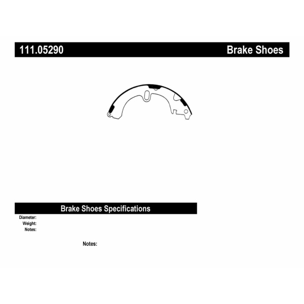 Centric Premium Rear Drum Brake Shoes 111.05290