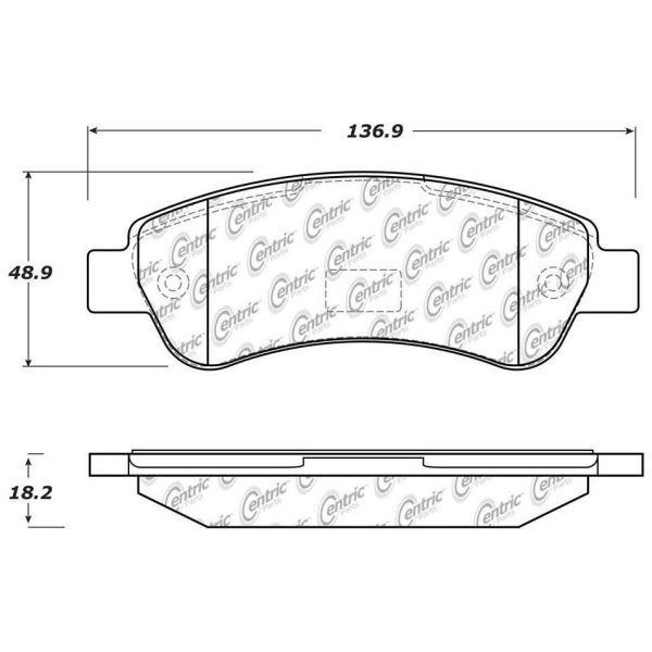 Centric Premium Semi-Metallic Rear Disc Brake Pads 300.14901