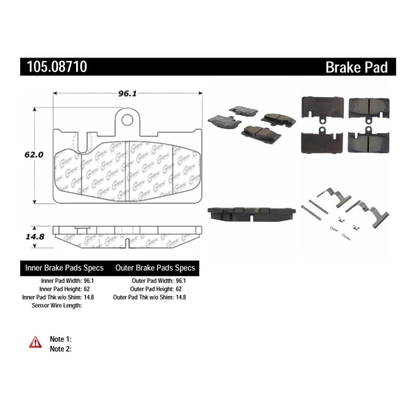 Centric Posi Quiet™ Ceramic Rear Disc Brake Pads 105.08710