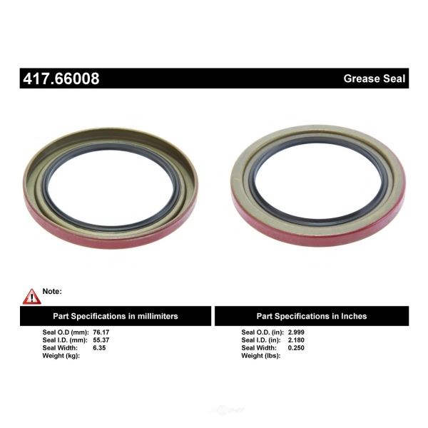 Centric Premium™ Axle Shaft Seal 417.66008