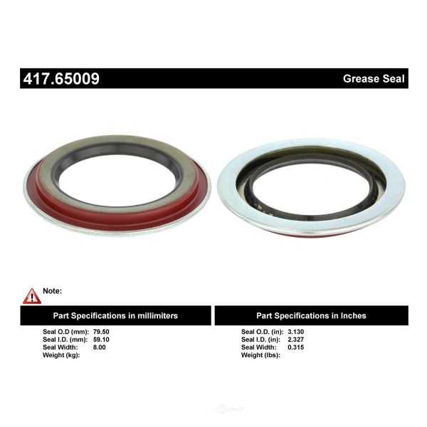 Centric Premium™ Front Inner Wheel Seal Kit 417.65009