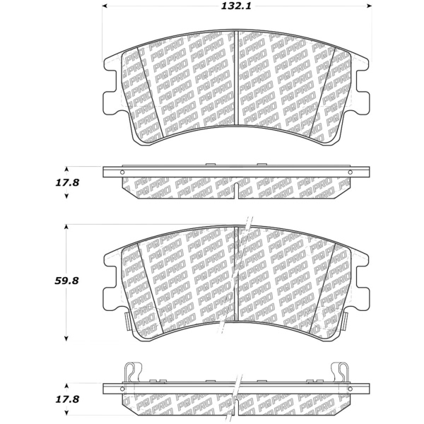Centric Posi Quiet Pro™ Ceramic Front Disc Brake Pads 500.09570