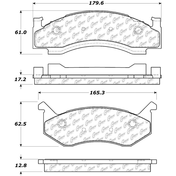 Centric Posi Quiet™ Extended Wear Semi-Metallic Front Disc Brake Pads 106.01230