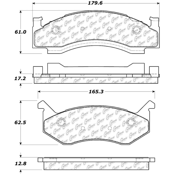 Centric Posi Quiet™ Extended Wear Semi-Metallic Front Disc Brake Pads 106.01230