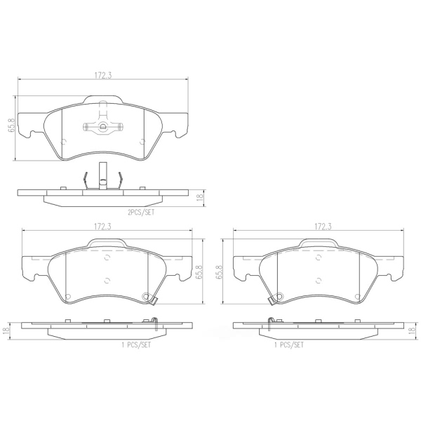 brembo Premium Ceramic Front Disc Brake Pads P11015N